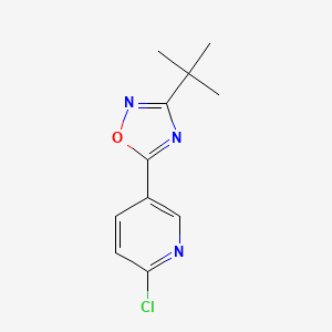 molecular formula C11H12ClN3O B8725610 5-(3-Tert-butyl-1,2,4-oxadiazol-5-yl)-2-chloropyridine 