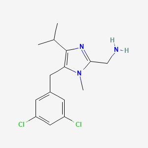 molecular formula C15H19Cl2N3 B8725644 1H-Imidazole-2-methanamine, 5-((3,5-dichlorophenyl)methyl)-1-methyl-4-(1-methylethyl)- CAS No. 178979-94-7