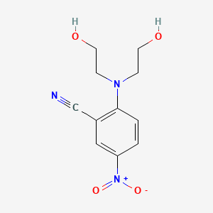 molecular formula C11H13N3O4 B8725674 2-Bis(2-hydroxyethyl)amino-5-nitrobenzonitrile 