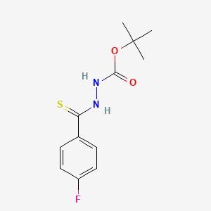 molecular formula C12H15FN2O2S B8725740 N'-(4-fluoro-thiobenzoyl)-hydrazinecarboxylic acid tert-butyl ester CAS No. 863296-73-5