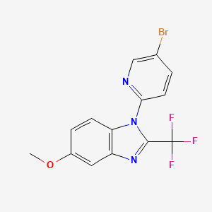molecular formula C14H9BrF3N3O B8725750 1-(5-Bromopyridin-2-yl)-5-methoxy-2-(trifluoromethyl)-1H-benzimidazole CAS No. 951238-11-2