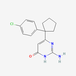 molecular formula C15H16ClN3O B8725789 2-Amino-6-[1-(4-chlorophenyl)cyclopentyl]pyrimidin-4-ol 