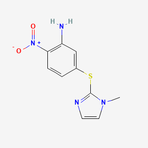 molecular formula C10H10N4O2S B8725810 5-[(1-Methyl-1H-imidazol-2-yl)sulfanyl]-2-nitroaniline CAS No. 55564-41-5