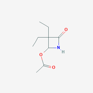 molecular formula C9H15NO3 B8725826 2-Azetidinone, 4-(acetyloxy)-3,3-diethyl- CAS No. 126997-07-7