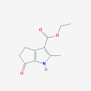 molecular formula C11H13NO3 B8726075 2-Methyl-6-oxo-1,4,5,6-tetrahydro-cyclopenta[b]pyrrole-3-carboxylic acid ethyl ester 