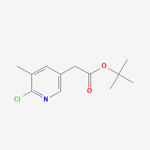 molecular formula C12H16ClNO2 B8726149 Tert-butyl 2-(6-chloro-5-methylpyridin-3-yl)acetate 