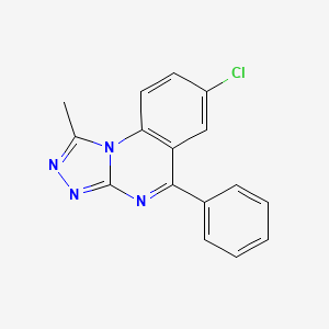 molecular formula C16H11ClN4 B8726189 7-Chloro-1-methyl-5-phenyl-[1,2,4]triazolo[4,3-a]quinazoline CAS No. 57370-21-5