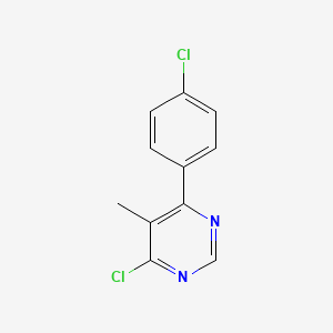 molecular formula C11H8Cl2N2 B8726206 4-Chloro-6-(4-chlorophenyl)-5-methylpyrimidine 