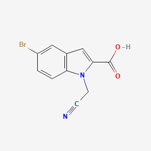 molecular formula C11H7BrN2O2 B8726215 5-Bromo-1-cyanomethyl-1H-indole-2-carboxylic acid 