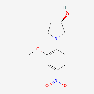 molecular formula C11H14N2O4 B8726221 (R)-1-(2-Methoxy-4-nitrophenyl)pyrrolidin-3-ol CAS No. 851690-75-0
