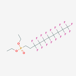 molecular formula C14H14F17O3P B8726233 Diethyl 3,3,4,4,5,5,6,6,7,7,8,8,9,9,10,10,10-heptadecafluorodecylphosphonate CAS No. 90146-96-6
