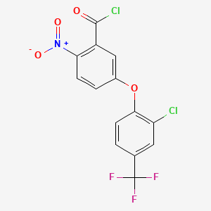 molecular formula C14H6Cl2F3NO4 B8726298 5-[2-Chloro-4-(trifluoromethyl)phenoxy]-2-nitrobenzoyl chloride CAS No. 67446-83-7