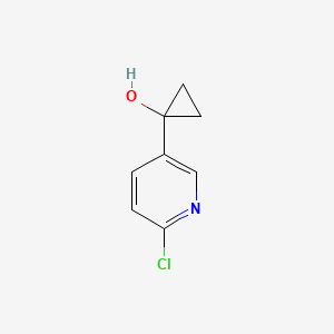 molecular formula C8H8ClNO B8726344 1-(6-Chloropyridin-3-yl)cyclopropanol 