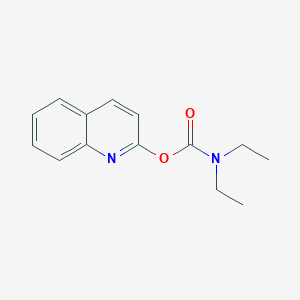 molecular formula C14H16N2O2 B8726362 Carbamic acid, diethyl-, 2-quinolinyl ester CAS No. 117902-17-7
