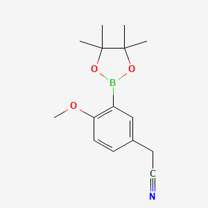 molecular formula C15H20BNO3 B8726379 2-(4-Methoxy-3-(4,4,5,5-tetramethyl-1,3,2-dioxaborolan-2-YL)phenyl)acetonitrile 