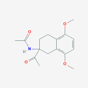 molecular formula C16H21NO4 B8726404 2-Acetyl-2-acetamino-1,2,3,4-tetrahydro-5,8-dimethoxynaphthalene 