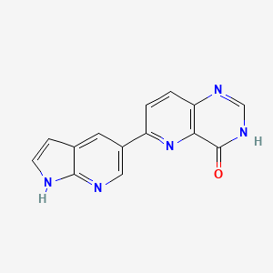 molecular formula C14H9N5O B8726459 6-(1H-pyrrolo[2,3-b]pyridin-5-yl)-3H-pyrido[3,2-d]pyrimidin-4-one 