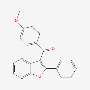 molecular formula C22H16O3 B8726587 Methanone, (4-methoxyphenyl)(2-phenyl-3-benzofuranyl)- CAS No. 55877-35-5