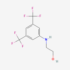 molecular formula C10H9F6NO B8726610 Ethanol, 2-[[3,5-bis(trifluoromethyl)phenyl]amino]- CAS No. 503310-51-8