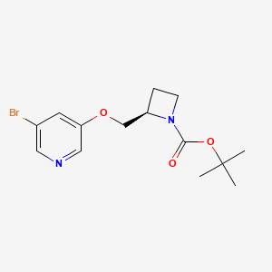 molecular formula C14H19BrN2O3 B8726642 (R)-Tert-butyl 2-(((5-bromopyridin-3-YL)oxy)methyl)azetidine-1-carboxylate 