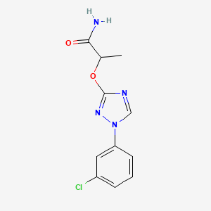 molecular formula C11H11ClN4O2 B8726650 Propanamide, 2-((1-(3-chlorophenyl)-1H-1,2,4-triazol-3-yl)oxy)- CAS No. 110608-00-9