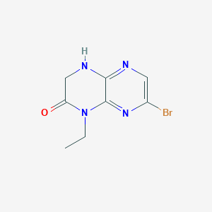 molecular formula C8H9BrN4O B8726671 7-bromo-1-ethyl-3,4-dihydropyrazino[2,3-b]pyrazin-2(1H)-one 