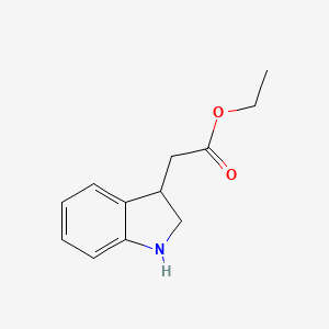 molecular formula C12H15NO2 B8726830 Ethyl (2,3-dihydro-1H-indol-3-yl)acetate CAS No. 41799-71-7
