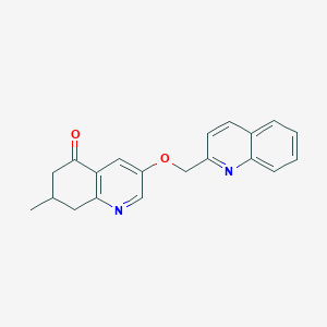 molecular formula C20H18N2O2 B8726980 7-methyl-3-(quinolin-2-ylmethoxy)-7,8-dihydroquinolin-5(6H)-one CAS No. 123094-60-0