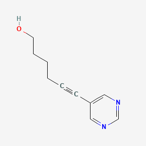 molecular formula C10H12N2O B8726996 6-(Pyrimidin-5-YL)hex-5-YN-1-OL CAS No. 88940-57-2