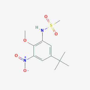 molecular formula C12H18N2O5S B8727081 Methanesulfonamide, N-[5-(1,1-dimethylethyl)-2-methoxy-3-nitrophenyl]- CAS No. 404010-33-9