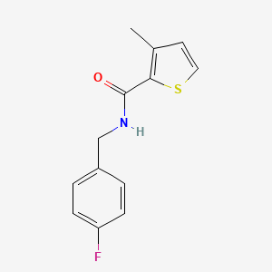 molecular formula C13H12FNOS B8727086 N-[(4-fluorophenyl)methyl]-3-methylthiophene-2-carboxamide 
