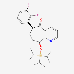 molecular formula C25H33F2NO2Si B8727347 (6S,9R)-6-(2,3-Difluorophenyl)-6,7,8,9-tetrahydro-9-[[tris(1-methylethyl)silyl]oxy]-5H-cyclohepta[b]pyridin-5-one 