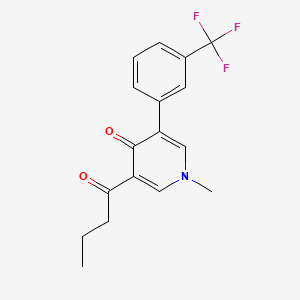 molecular formula C17H16F3NO2 B8727395 4(1H)-Pyridinone, 1-methyl-3-(1-oxobutyl)-5-(3-(trifluoromethyl)phenyl)- CAS No. 82129-69-9