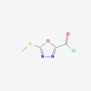 molecular formula C4H3ClN2O2S B8727421 5-Methylthio-1,3,4-oxadiazol-2-carbonyl chloride CAS No. 62373-33-5