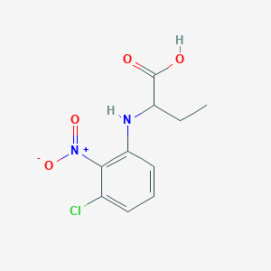 molecular formula C10H11ClN2O4 B8727439 2-((3-Chloro-2-nitrophenyl)amino)butanoic acid 