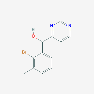 molecular formula C12H11BrN2O B8727473 (2-Bromo-3-methylphenyl)(pyrimidin-4-yl)methanol 