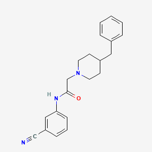 molecular formula C21H23N3O B8727494 2-(4-benzylpiperidin-1-yl)-N-(3-cyanophenyl)acetamide 