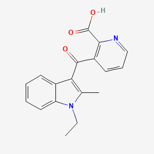 molecular formula C18H16N2O3 B8727498 2-Pyridinecarboxylic acid, 3-((1-ethyl-2-methyl-1H-indol-3-yl)carbonyl)- CAS No. 61433-54-3