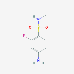 molecular formula C7H9FN2O2S B8727518 4-Amino-2-fluoro-N-methylbenzenesulfonamide 