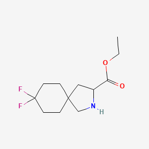 molecular formula C12H19F2NO2 B8727537 Ethyl 8,8-difluoro-2-azaspiro[4.5]decane-3-carboxylate 