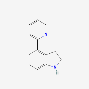 molecular formula C13H12N2 B8727572 4-pyridin-2-yl-2,3-dihydro-1H-indole 