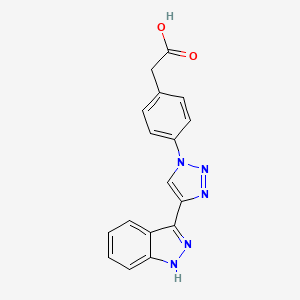 molecular formula C17H13N5O2 B8727612 {4-[4-(1H-indazol-3-yl)-1H-1,2,3-triazol-1-yl]phenyl}acetic acid 