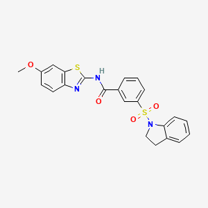 3-(indolin-1-ylsulfonyl)-N-(6-methoxybenzo[d]thiazol-2-yl)benzamide