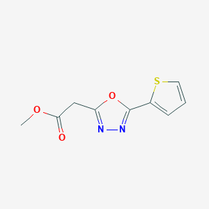 molecular formula C9H8N2O3S B8727631 Methyl (5-thien-2-yl-1,3,4-oxadiazol-2-yl)acetate 