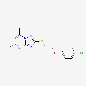 2-{[2-(4-Chlorophenoxy)ethyl]sulfanyl}-5,7-dimethyl-[1,2,4]triazolo[1,5-a]pyrimidine