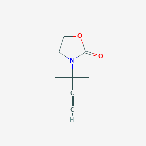 molecular formula C8H11NO2 B8727684 3-(2-Methylbut-3-yn-2-yl)-1,3-oxazolidin-2-one 