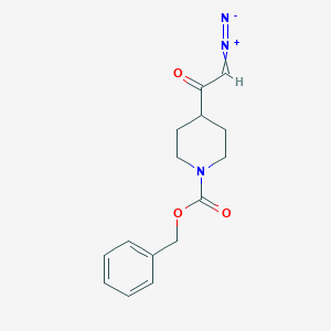 molecular formula C15H17N3O3 B8727699 4-(2-Diazo-acetyl)-piperidine-1-carboxylic acid benzyl ester 