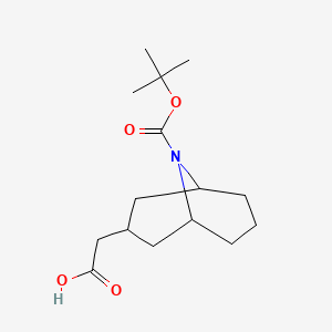molecular formula C15H25NO4 B8727738 2-(9-(tert-Butoxycarbonyl)-9-azabicyclo[3.3.1]nonan-3-yl)acetic acid 