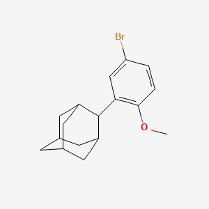 molecular formula C17H21BrO B8727778 2-(5-Bromo-2-methoxyphenyl)adamantane 