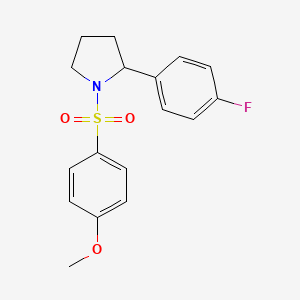 molecular formula C17H18FNO3S B8727867 (RS)-2-(4-Fluoro-phenyl)-1-(4-methoxy-benzenesulfonyl)-pyrrolidine 